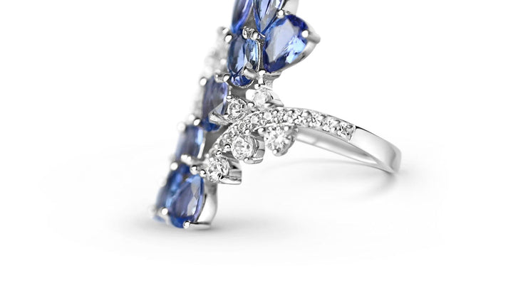 Radiant Tanzanite: 5.04 Carat Oval Ring (R3087) - Bluestargemstones - - 