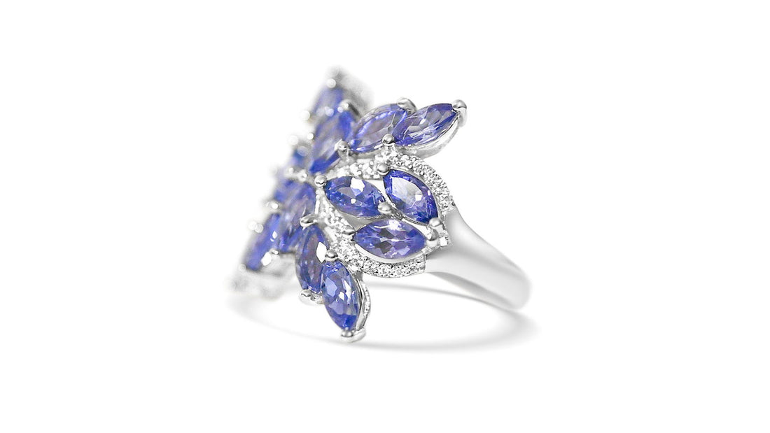 Radiant Tanzanite Cluster: 18.1 Carats of Elegance (PJC15151R) - Bluestargemstones - - 