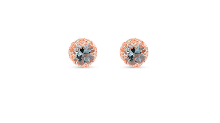 Round Tanzanite 18K 1 MM Rose Metal Plated 925 Sterling Silver 1.5 Cts / 1.70 Gm Earring PJC14918E - Bluestargemstones - -  - Round Tanzanite 18K 1 MM Rose Metal Plated 925 Sterling Silver 1.5 Cts / 1.70 Gm Earring PJC14918E