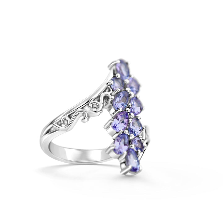 Vintage Tanzanite Ring: 5.14 Carats, Pear-Cut (PJC21806R) - Bluestargemstones - -  - Vintage Tanzanite Ring: 5.14 Carats, Pear-Cut (PJC21806R)
