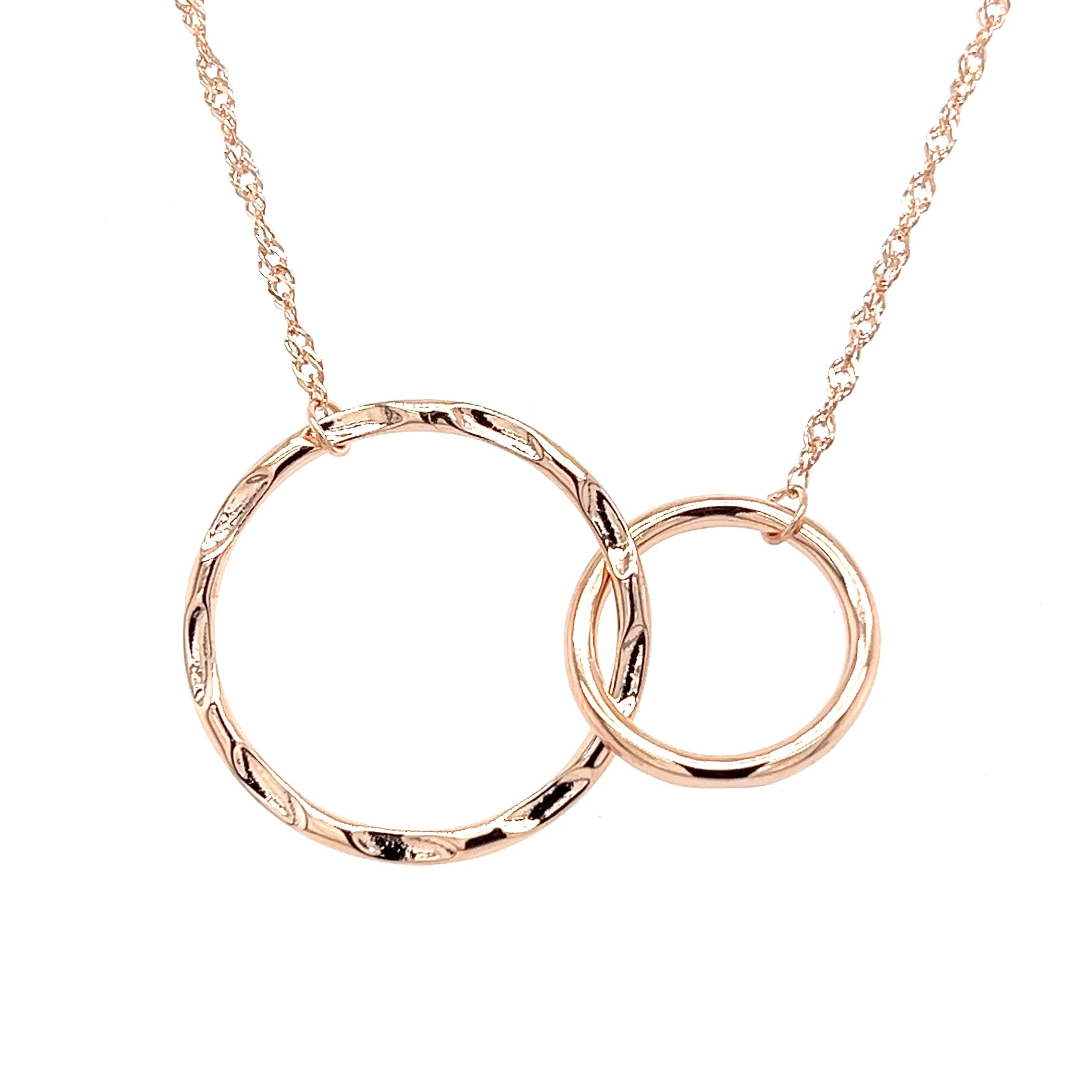 Eternity Circle Charm Necklace featuring double circle gold pendant, a perfect gift for her necklace