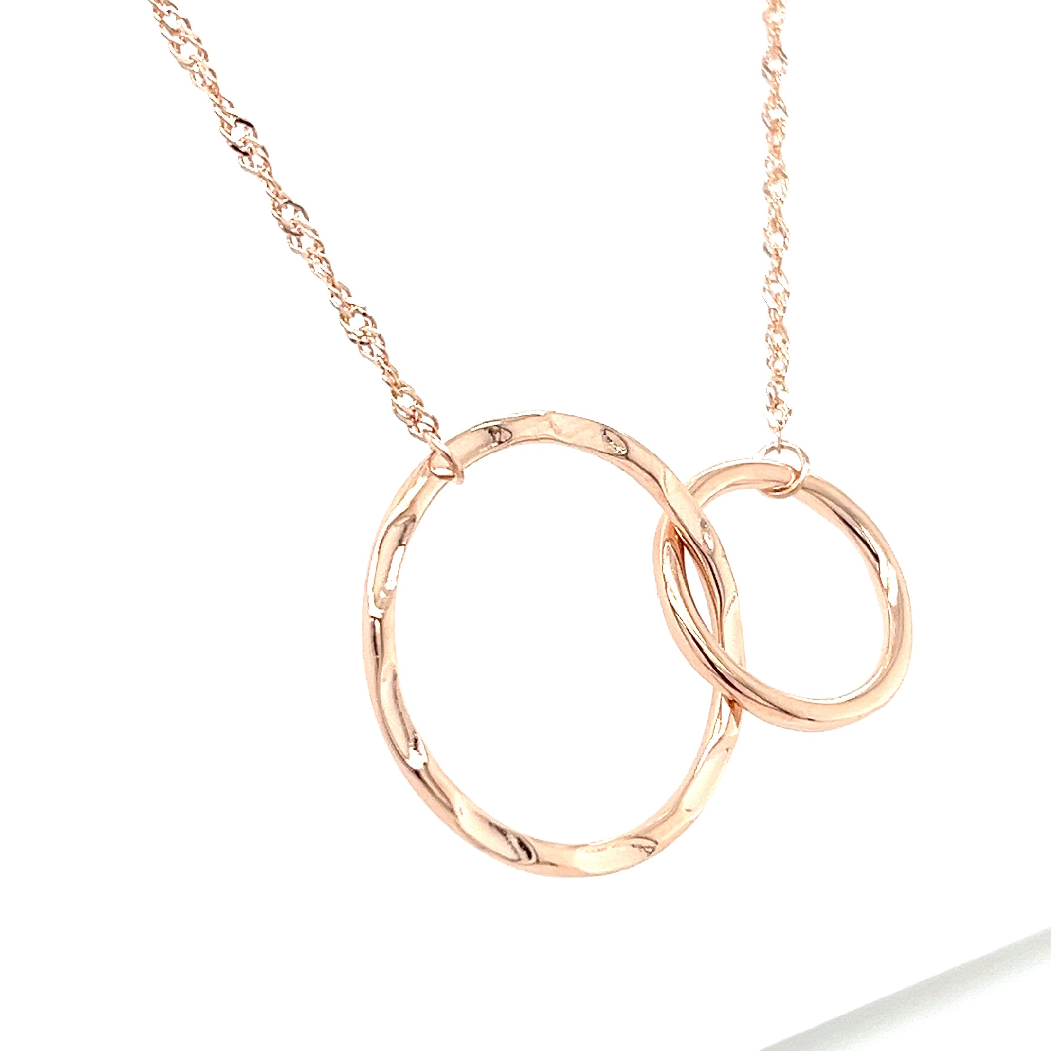 Eternity Circle Charm Necklace featuring a gold double circle pendant, a beautiful gift for her necklace
