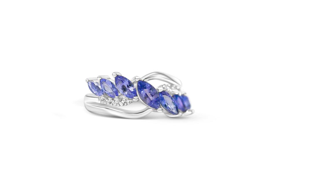 0.42ct Marquise Tanzanite Ring in 925 Sterling Silver, a unique gemstone ring for her