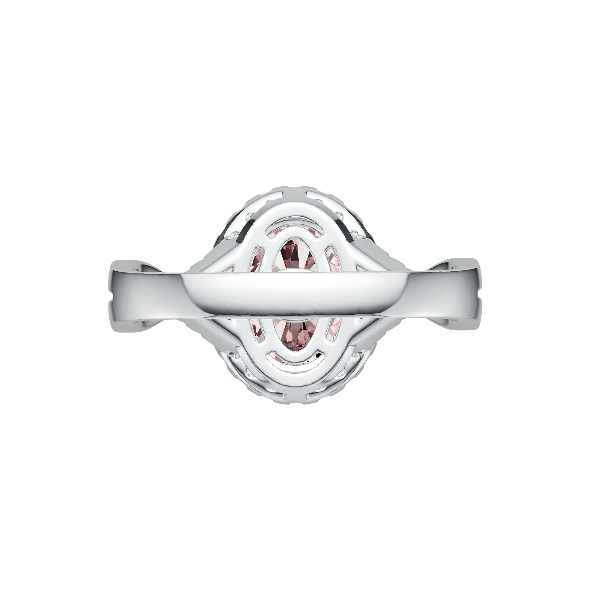 Criss-Cross Halo Infinity Pink Morganite Ring with Diamond Accents