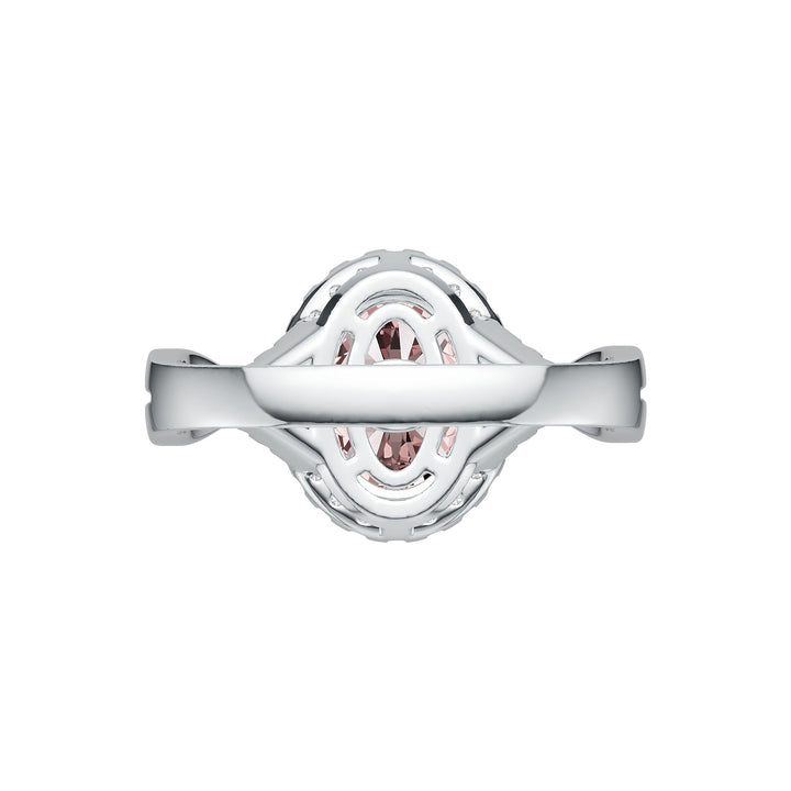 Criss-Cross Halo Infinity Pink Morganite Ring with Diamond Accents