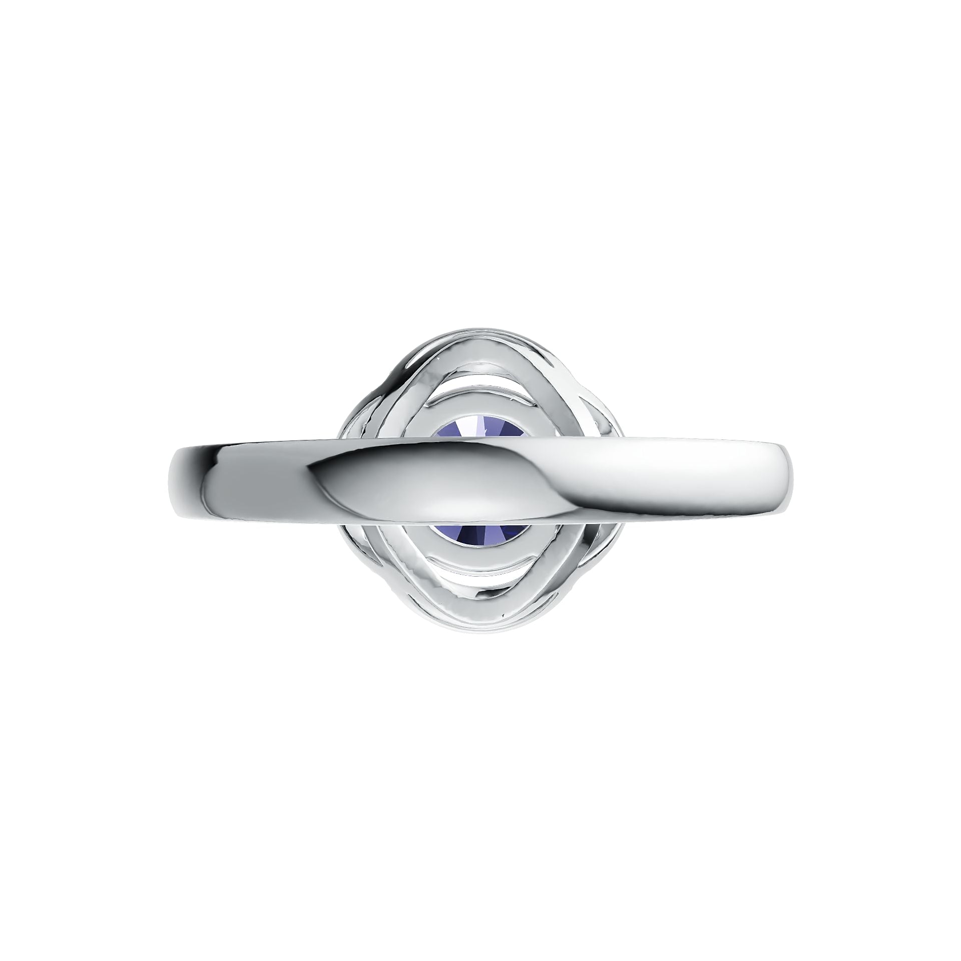 Four Petals Halo Tanzanite Ring in 14K Gold with Diamond Accents & Infinity Shank