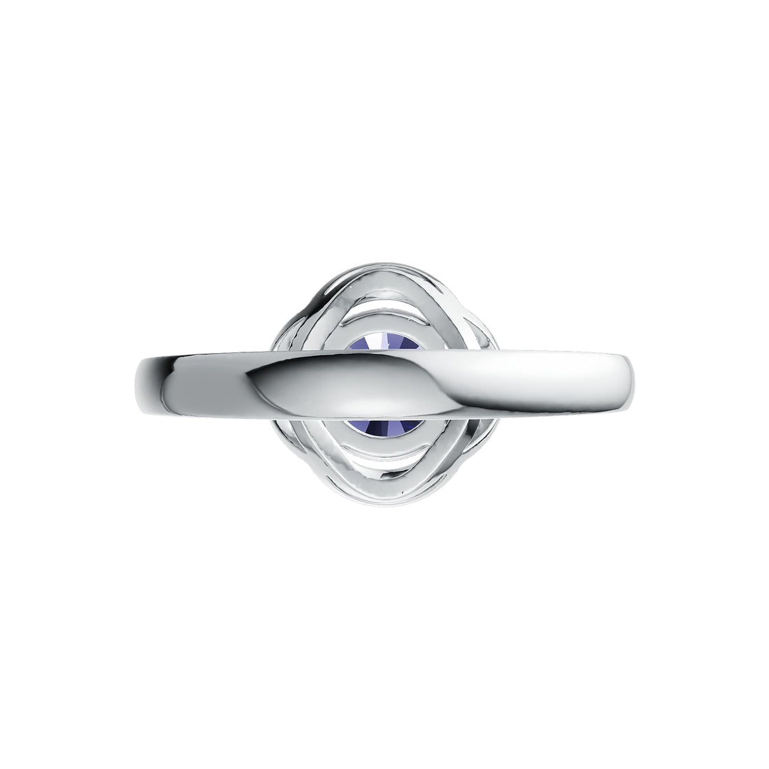Four Petals Halo Tanzanite Ring in 14K Gold with Diamond Accents & Infinity Shank