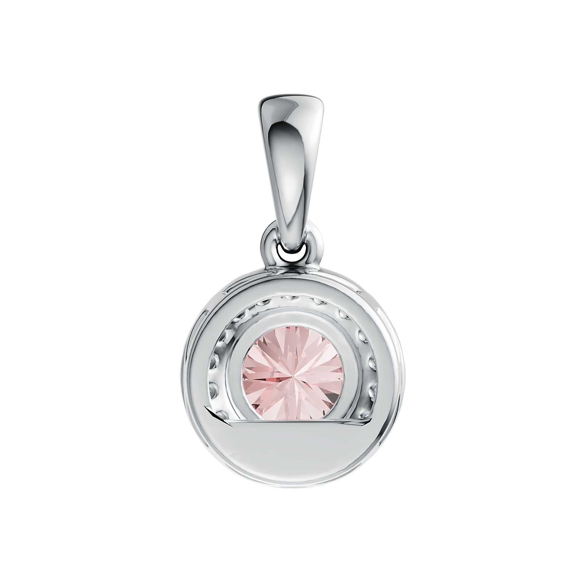 Classic Round Pink Morganite & Diamond Accent Pendant in 14K Gold