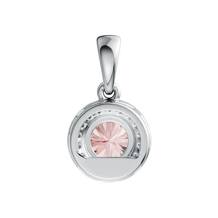 Classic Round Pink Morganite & Diamond Accent Pendant in 14K Gold