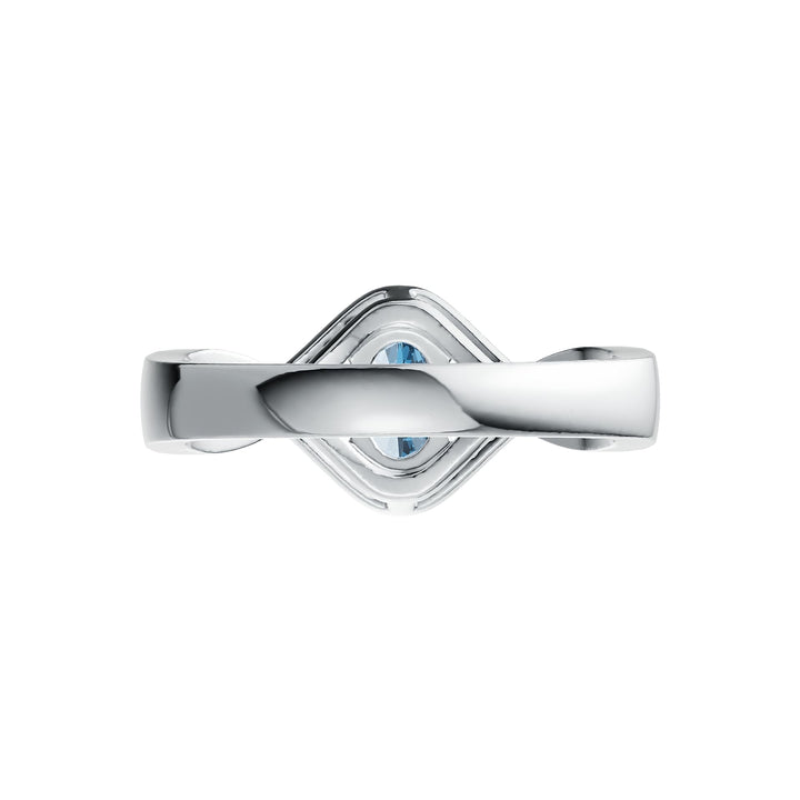 Chrome door handle on a white background Silver ring with a Aquamarine gemstone on a white background