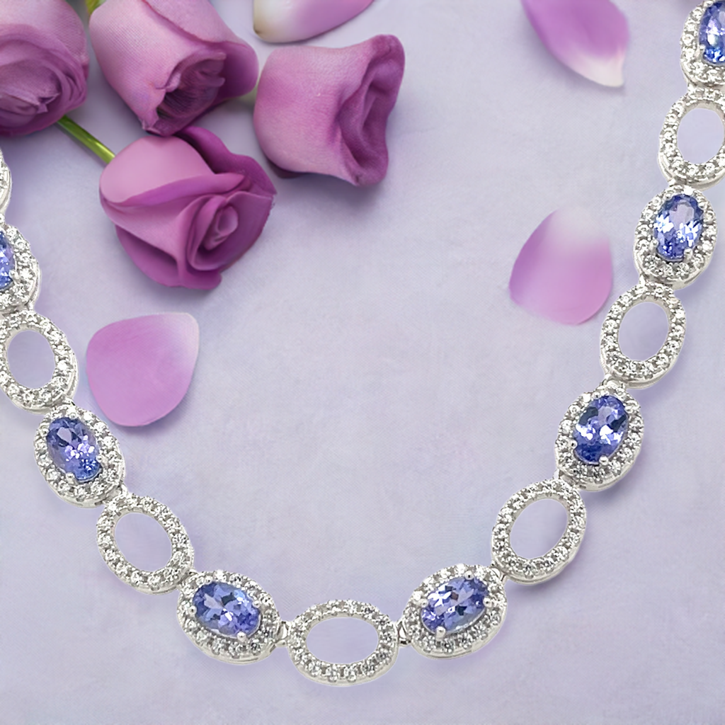 10.55ct Tanzanite Necklace: Elegance in Sterling Silver (PJC32774NA)
