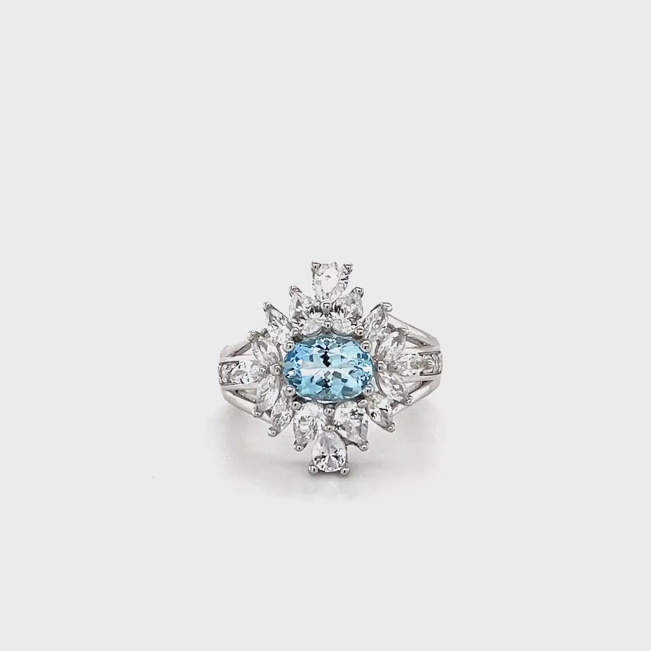 Aquamarine Solitaire Ring: Ocean Blue Elegance in Sterling Silver