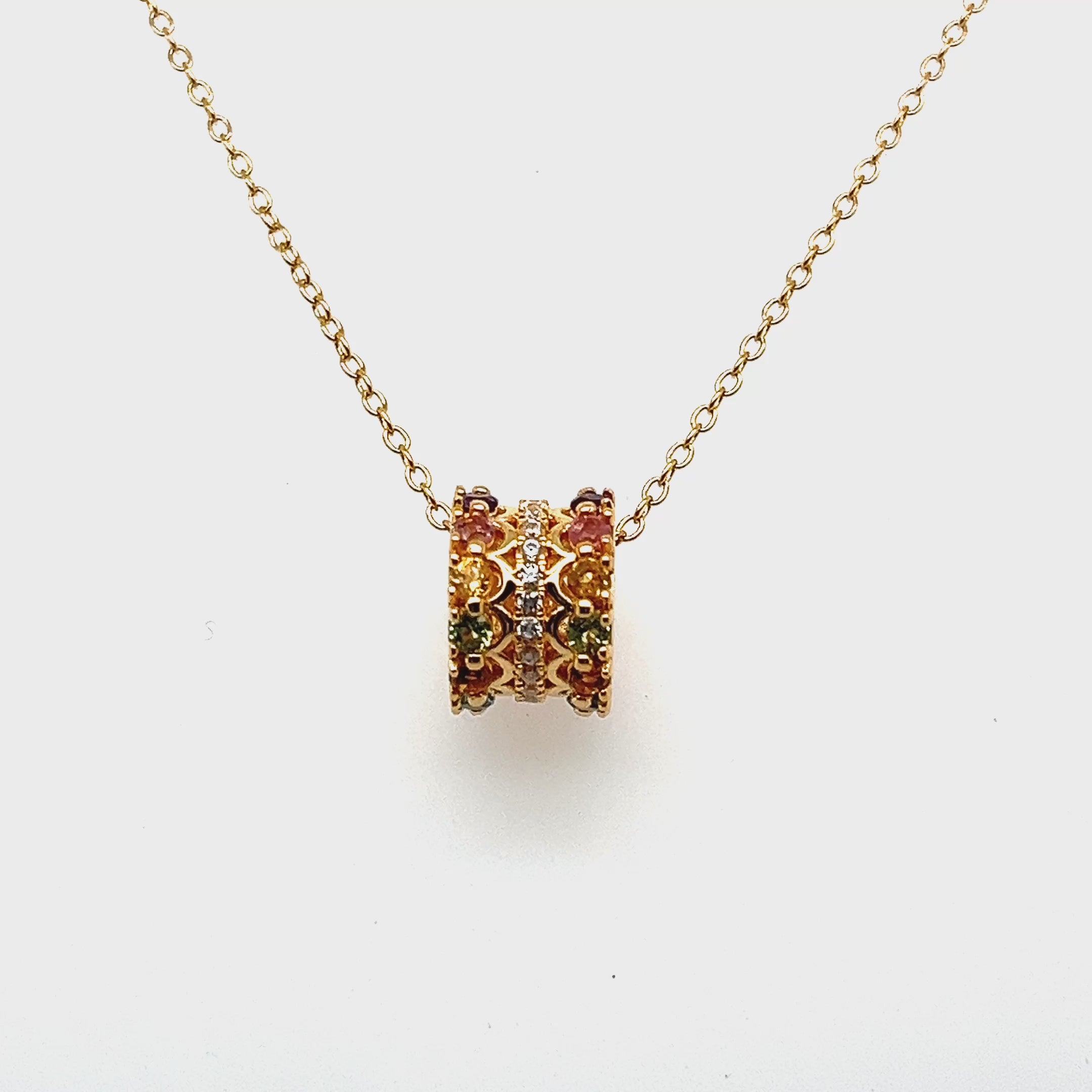 Aurora Bloom Multigem Pendant Necklace