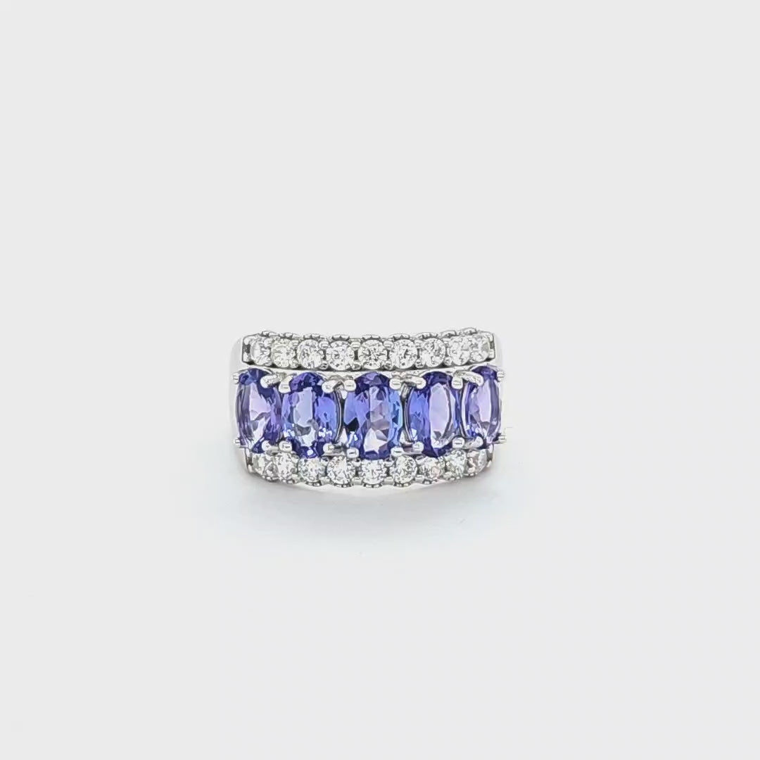 925 Sterling Silver Tanzanite Eternity Ring (PJC2597R)