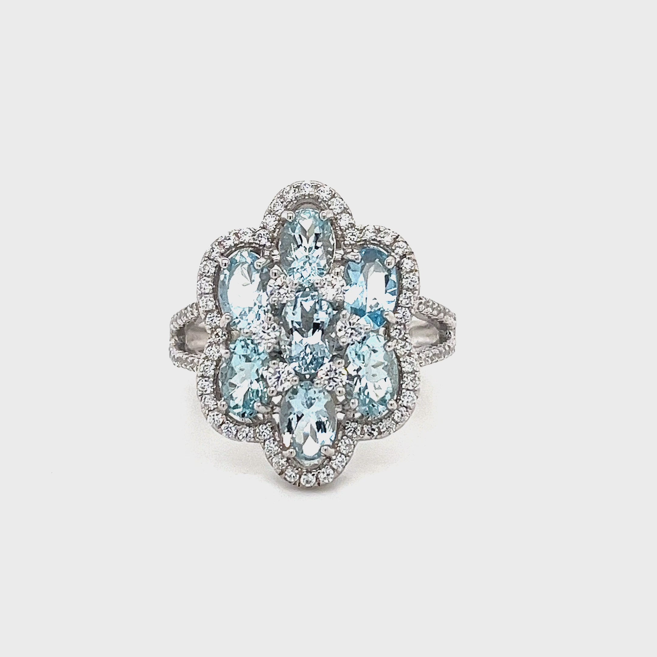 Aquamarine and White Cubic Zirconia – Style PJC2597R 1