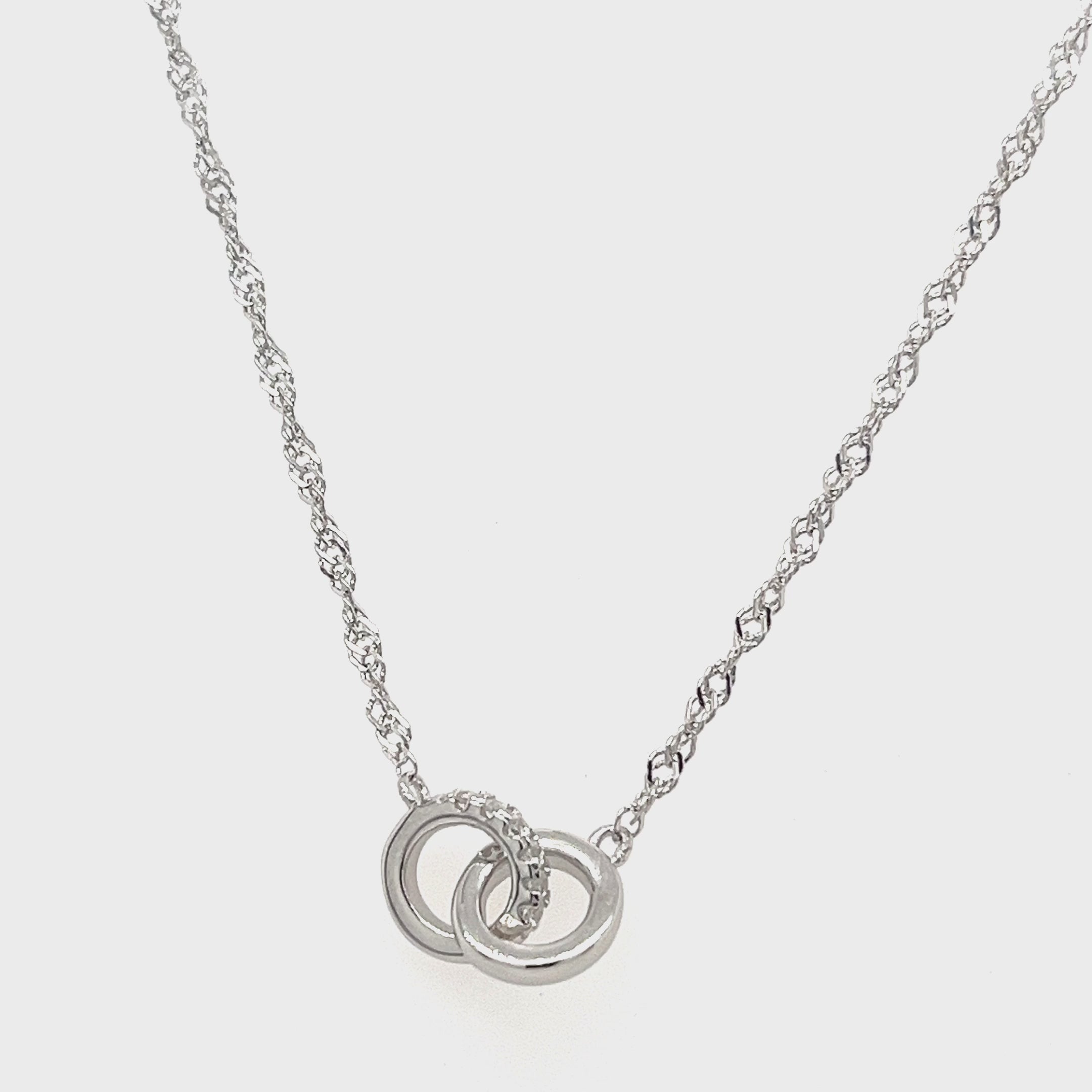 2 Circle Infinity Necklace - 925 Sterling Silver Minimalist Layered Jewelry (PJC34458N-A)