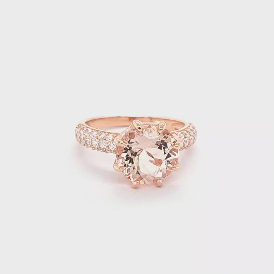 10mm Morganite Ring with Round Cut (PJC28804R)