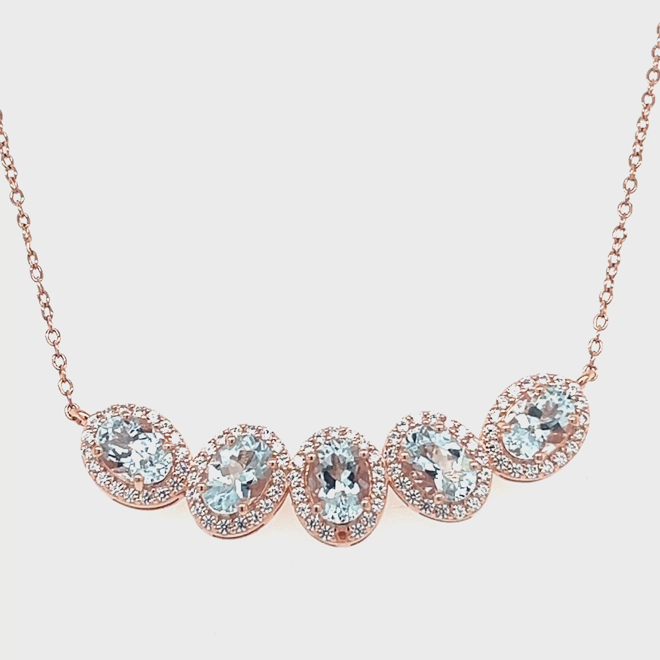 5 Stunning Reasons to Fall in Love with This 18K Rose Gold Aquamarine Necklace (PJC6816N-C)