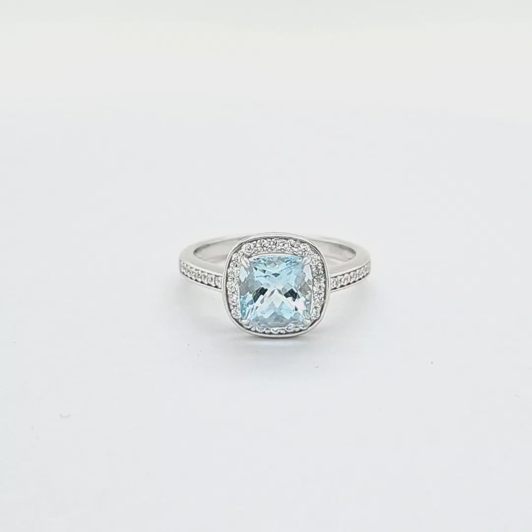 Aquamarine Solitaire Ring: Timeless Elegance in Sterling Silver | Bluestar Gemstones