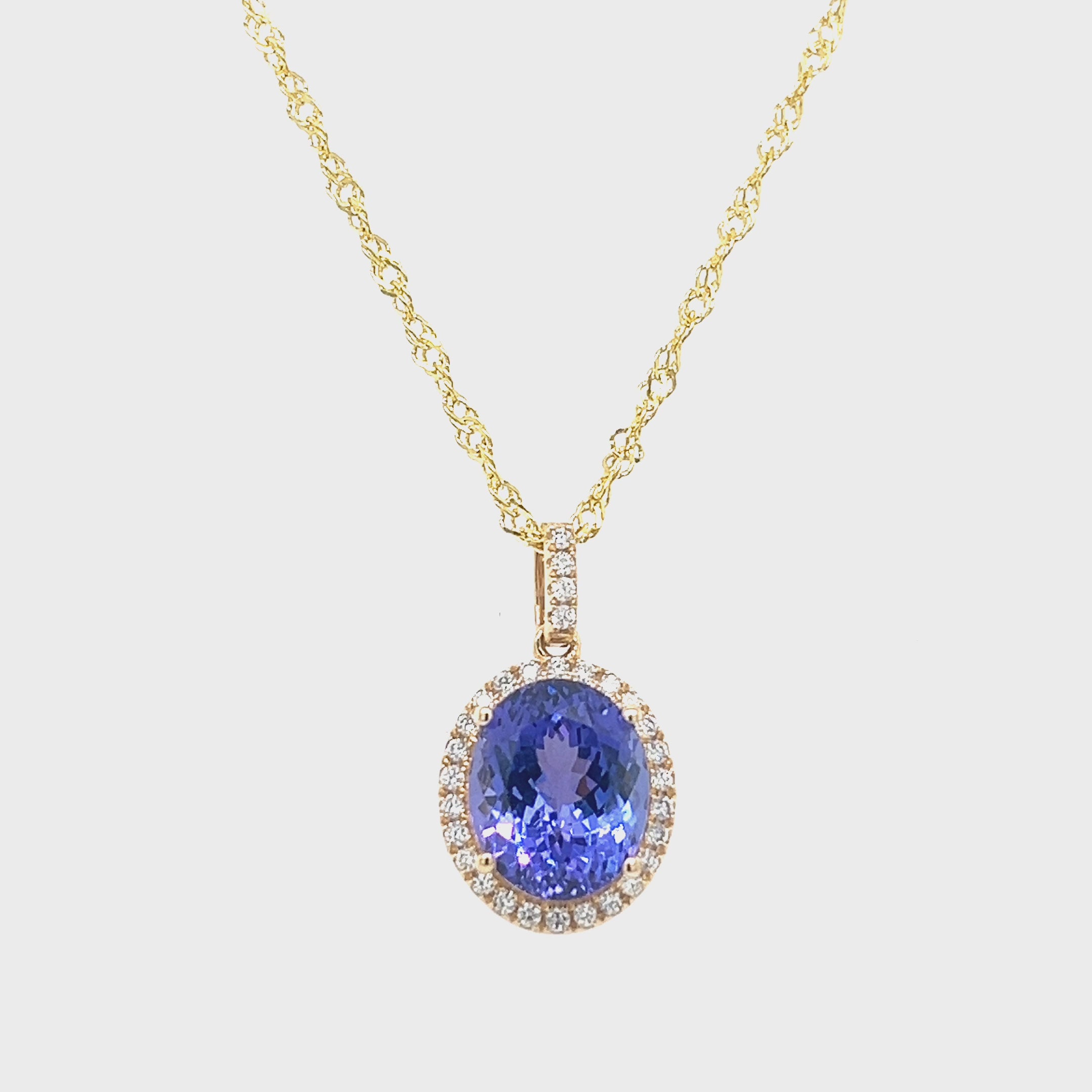 14k Yellow Gold Pendant with 4.6 Carat Oval Tanzanite Gemstone (PJC31585P)