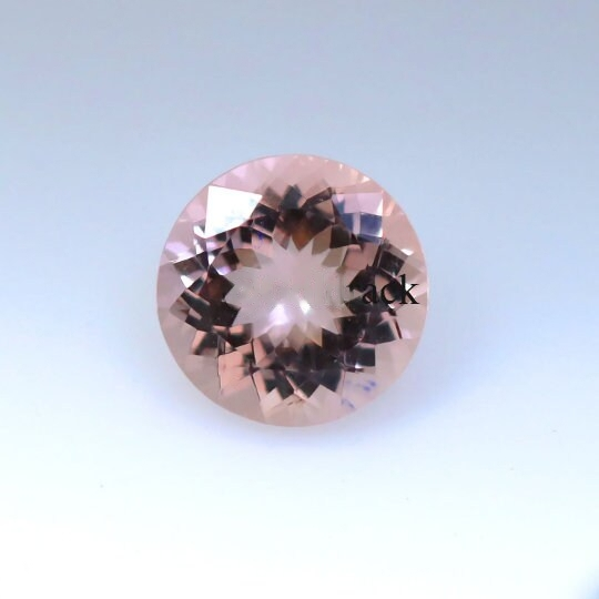 11mm Round Cut Natural Peach Morganite  (4.34 Ctw) Eye Clean Clarity Faceted Cut Top Quality Loose Gemstone Morganite Jewelry