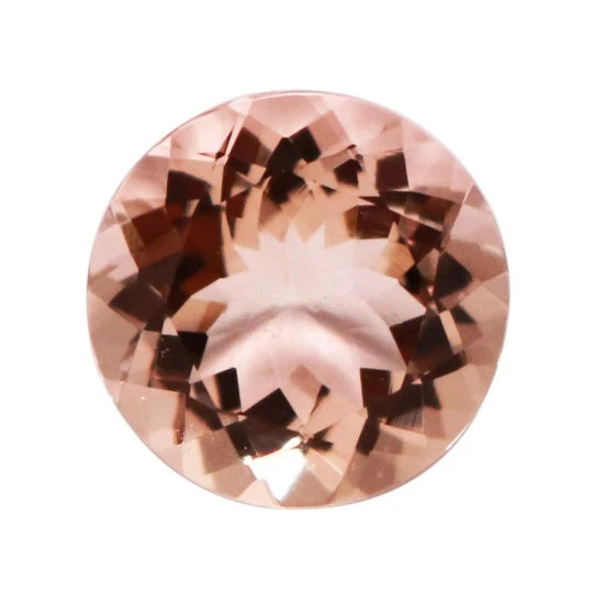 10mm Round Cut Natural Peach Morganite  (3.40Ctw) Eye Clean Clarity Faceted Cut Top Quality Loose Gemstone Morganite Jewelry
